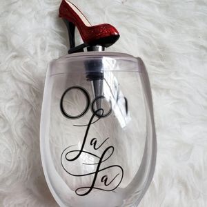 Ooh La La Wine Glass and Stopper
